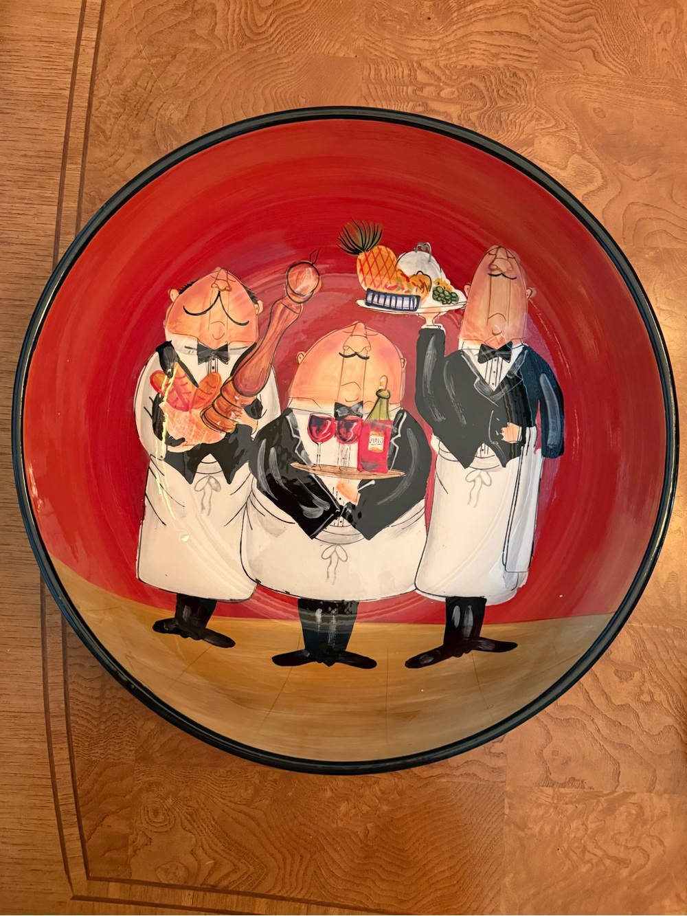 Certified International “Dinner Is Served” Ceramic Pasta Bowl Set 3pc‎